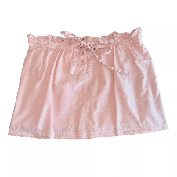 J. Crew Size Small Pink Cotton Short Skirt w/ Tie Waist Fully Lined Lightweight - Picture 1 of 9